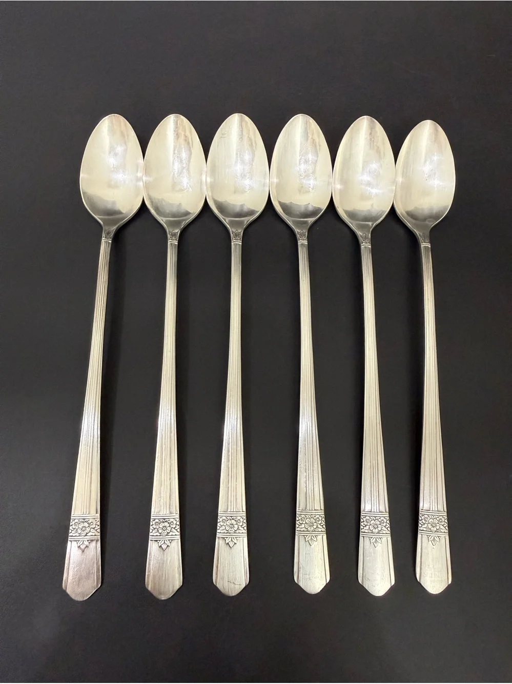 Vintage ONEIDA Simeon & George Rogers Co. Silver Rose Silver-plate Ice Tea Spoon